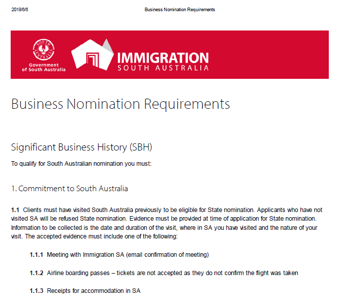 南澳洲提名商务考察细则公布 附南澳132最新提名要求 投资移民 创业移民 技术移民 买房移民 护照移民 海外投资高端定制式服务